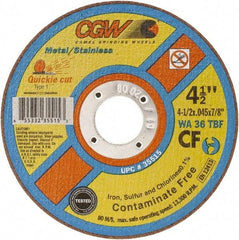 Camel Grinding Wheels - 7" 36 Grit Aluminum Oxide Cutoff Wheel - 1/16" Thick, 7/8" Arbor, 8,500 Max RPM - Caliber Tooling