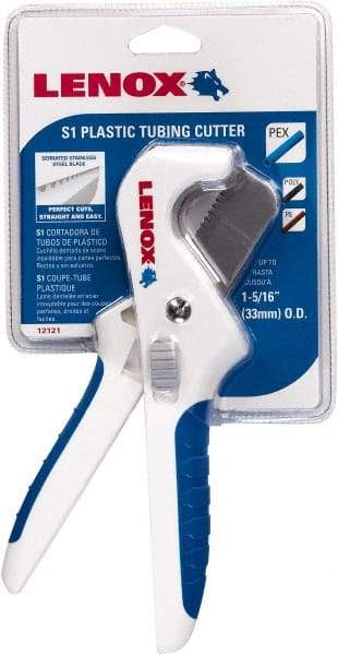 Lenox - 3/8" to 1" Pipe Capacity, Tube Cutter - Cuts Plastic, Rubber, PVC, CPVC - Caliber Tooling