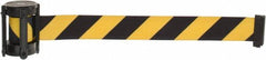 Tensator - 5" High x 90" Long x 2" Wide Barrier Replacement Cassette - Plastic, Black Powder Finish, Black/Yellow, Use with Tensabarrier - Caliber Tooling