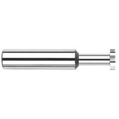 Harvey Tool - 1/8" Cut Diam, 0.01" Cut Width, 1/8" Shank, Straight-Tooth Woodruff Keyseat Cutter - Exact Industrial Supply