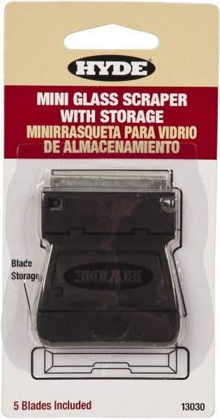 Hyde Tools - Stiff Carbon Steel 1-Edge Scraper - 1-1/2" Blade Width x 1-1/2" Blade Length, Polypropylene Handle - Caliber Tooling