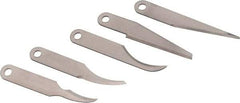 Excel - 5 Piece Steel Hobby Blade - 2-5/16" OAL, 0.031" Blade Thickness - Caliber Tooling