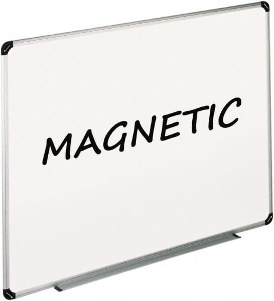 UNIVERSAL - 48" High x 72" Wide Enameled Steel Magnetic Marker Board - Aluminum/Plastic Frame, Includes Accessory Tray/Rail & Mounting Kit - Caliber Tooling