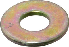 Value Collection - 1/4" Screw, Grade SAE 1035-1050 Alloy Steel USS Flat Washer - 0.307" ID x 0.749" OD, 0.08" Thick, Zinc Yellow Dichromate Finish - Caliber Tooling