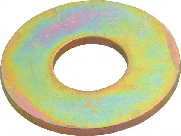 Value Collection - 7/16" Screw, Grade SAE 1035-1050 Alloy Steel USS Flat Washer - 0.495" ID x 1.28" OD, 0.104" Thick, Zinc Yellow Dichromate Finish - Caliber Tooling