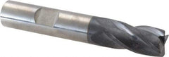 SGS - 1/2" Diam, 0.02" Radius, 1" Length of Cut, 4 Flute, Solid Carbide, Corner Radius End Mill - AlTiN Coated, Single End, 3" Overall Length, 1/2" Shank Diam, Spiral Flute, 30° Helix, Centercutting - Caliber Tooling