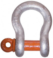 CM - 3/4" Nominal Chain Size, 6.5 Ton Carbon Steel Screw Anchor Shackle - 31/32" Diam, 7/8" Pin Diam, 1-1/4" Wide Inside Jaw, 1-3/4" Inside Width - Caliber Tooling