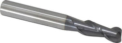 Accupro - 5/16", 2 Flute, Single End, Solid Carbide, 0.06" Corner Radius End Mill - 2-1/2" OAL, 40° Helix, Right Hand Flute, 3/4" LOC, Right Hand Cut - Caliber Tooling