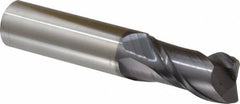 Accupro - 3/4", 2 Flute, Single End, Solid Carbide, 0.06" Corner Radius End Mill - 4" OAL, 40° Helix, Right Hand Flute, 1-1/2" LOC, Right Hand Cut - Caliber Tooling