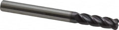 Accupro - 1/4", 4 Flute, Single End, Solid Carbide, 0.06" Corner Radius End Mill - 2-1/2" OAL, 40° Helix, Right Hand Flute, 3/4" LOC, Right Hand Cut - Caliber Tooling