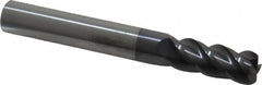 Accupro - 5/16", 4 Flute, Single End, Solid Carbide, 0.06" Corner Radius End Mill - 2-1/2" OAL, 40° Helix, Right Hand Flute, 3/4" LOC, Right Hand Cut - Caliber Tooling