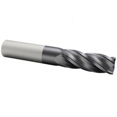 Accupro - 3/4", 4 Flute, Single End, Solid Carbide, 1/8" Corner Radius End Mill - 4" OAL, 40° Helix, Right Hand Flute, 1-1/2" LOC, Right Hand Cut - Caliber Tooling