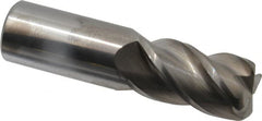 Accupro - 1", 4 Flute, Single End, Solid Carbide, 1/8" Corner Radius End Mill - 4" OAL, 40° Helix, Right Hand Flute, 1-3/4" LOC, Right Hand Cut - Caliber Tooling