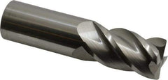 Accupro - 1", 4 Flute, Single End, Solid Carbide, 0.045" Corner Radius End Mill - 4" OAL, 40° Helix, Right Hand Flute, 1-3/4" LOC, Right Hand Cut - Caliber Tooling