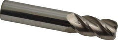 Accupro - 5/8", 4 Flute, Single End, Solid Carbide, 0.09" Corner Radius End Mill - 3-1/2" OAL, 40° Helix, Right Hand Flute, 1-1/4" LOC, Right Hand Cut - Caliber Tooling