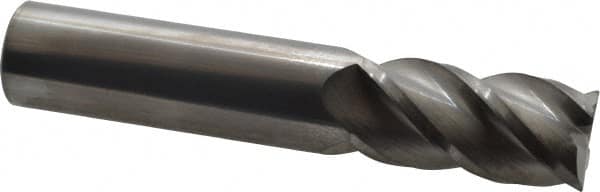 Accupro - 3/4", 4 Flute, Single End, Solid Carbide, 0.02" Corner Radius End Mill - 4" OAL, 40° Helix, Right Hand Flute, 1-1/2" LOC, Right Hand Cut - Caliber Tooling