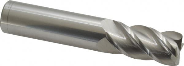 Accupro - 3/4", 4 Flute, Single End, Solid Carbide, 0.06" Corner Radius End Mill - 4" OAL, 40° Helix, Right Hand Flute, 1-1/2" LOC, Right Hand Cut - Caliber Tooling