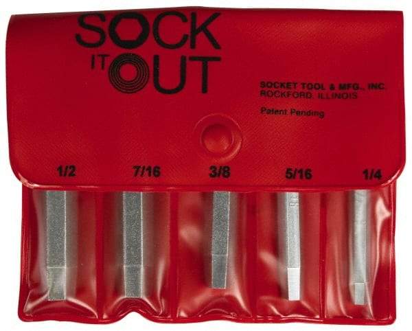 Sock It Out - Flat Head Cap Screw Extractor Set - 1/4 to 1/2 Size Range - Caliber Tooling