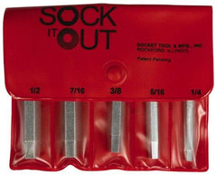 Sock It Out - Flat Head Cap Screw Extractor Set - 1/4 to 1/2 Size Range - Caliber Tooling