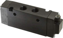 Parker - 3/8", 4-Way Body Ported Stacking Solenoid Valve - 2.7 CV Rate, 1.89" High x 5.26" Long - Caliber Tooling