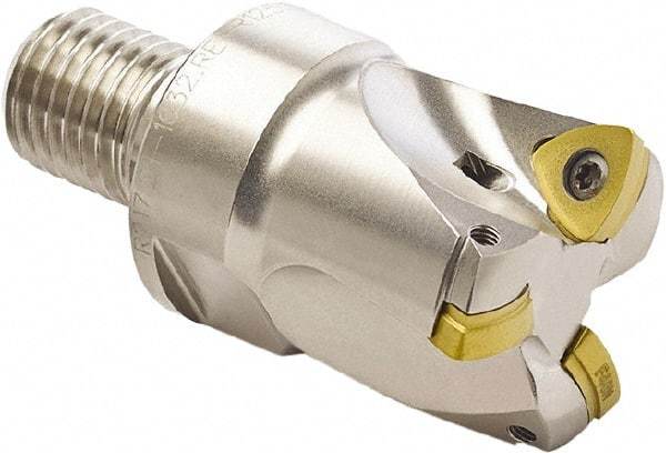 Seco - 20mm Cut Diam, 0.028" Max Depth, M10 Modular Connection Indexable High-Feed End Mill - Screw Holding Method, 218.19-100 Insert, R217.21 Toolholder, Through Coolant - Caliber Tooling