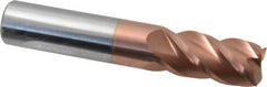 Accupro - 5/8", 4 Flute, Single End, Solid Carbide, 0.02" Corner Radius End Mill - 3-1/2" OAL, 40° Helix, Right Hand Flute, 1-1/4" LOC, Right Hand Cut - Caliber Tooling