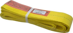 Lift-All - 6' Long x 3" Wide, 8,600 Lb Vertical Capacity, 1 Ply, Polyester Web Sling - 6,900 Lb Choker Capacity, Yellow - Caliber Tooling