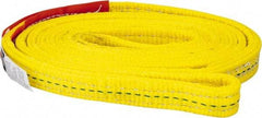 Lift-All - 6' Long x 1" Wide, 6,200 Lb Vertical Capacity, 2 Ply, Polyester Web Sling - 4,900 Lb Choker Capacity, Yellow - Caliber Tooling