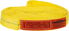 Lift-All - 16' Long x 2" Wide, 12,200 Lb Vertical Capacity, 2 Ply, Polyester Web Sling - 9,800 Lb Choker Capacity, Yellow - Caliber Tooling