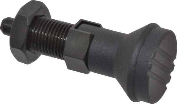 Gibraltar - M16x1.5, 23mm Thread Length, 8mm Plunger Diam, Lockout Knob Handle Indexing Plunger - Plunger Style D, 26mm Body Length, 74mm OAL, Steel - Caliber Tooling