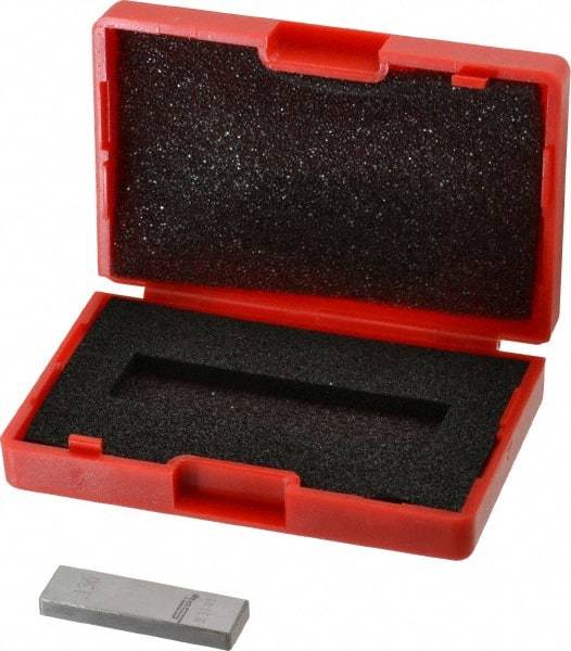 SPI - 0.136" Rectangular Steel Gage Block - Accuracy Grade AS-1, Includes NIST Traceability Certification - Caliber Tooling