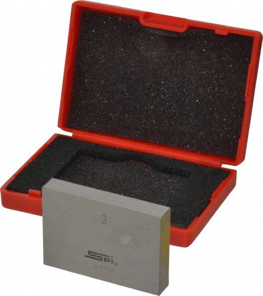 SPI - 2" Rectangular Steel Gage Block - Accuracy Grade AS-1, Includes NIST Traceability Certification - Caliber Tooling