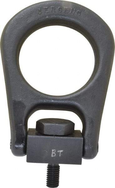 Jergens - 2,500 Lb Load Capacity Forged Center Pull Hoist Ring - 28 Ft/Lb Torque, 1/2 - 13 Thread, Alloy Steel - Caliber Tooling