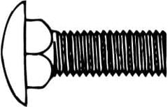 Value Collection - 3/8-16 UNC 1-1/2" Length Under Head, Standard Square Neck, Carriage Bolt - 1006-1050 Steel, Galvanized Zinc-Plated Finish - Caliber Tooling