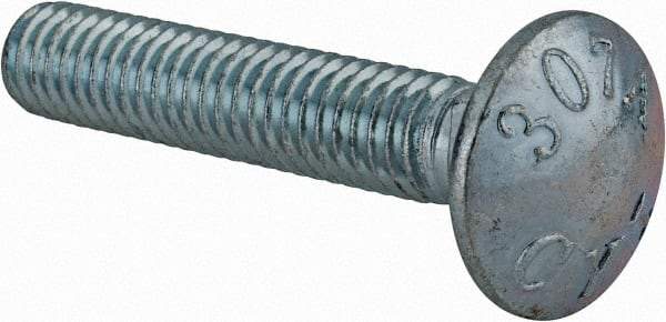 Value Collection - 5/16-18 UNC 1-3/4" Length Under Head, Standard Square Neck, Carriage Bolt - Grade 2 Steel, Zinc-Plated Finish - Caliber Tooling