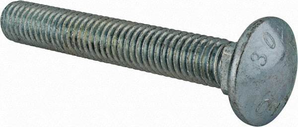 Value Collection - 7/16-14 UNC 3" Length Under Head, Standard Square Neck, Carriage Bolt - Grade 2 Steel, Zinc-Plated Finish - Caliber Tooling