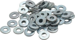 Value Collection - #6 Screw, Steel SAE Flat Washer - 5/32" ID x 3/8" OD, 0.036" Thick, Zinc-Plated Finish - Caliber Tooling