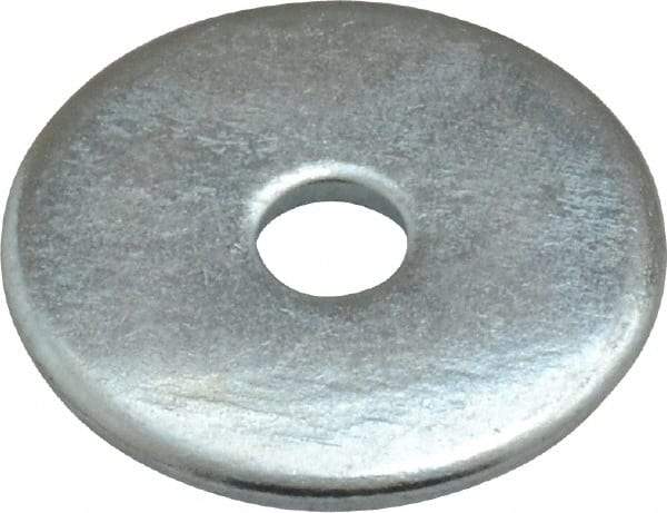 Value Collection - #10 Screw, Steel Fender Flat Washer - 3/16" ID x 1" OD, 0.047" Thick, Zinc-Plated Finish - Caliber Tooling