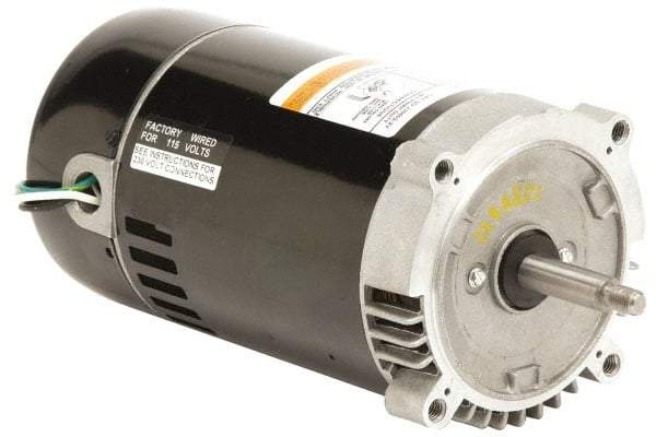 US Motors - 1 hp, ODP Enclosure, Auto Thermal Protection, 3,450 RPM, 115/230 Volt, 60 Hz, Industrial Electric AC/DC Motor - Size 56 Frame, C-Face Mount, 1 Speed, Ball Bearings, B Class Insulation, CCW Drive End - Caliber Tooling