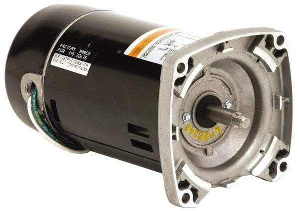 US Motors - 3 hp, ODP Enclosure, Auto Thermal Protection, 3,450 RPM, 208-230 Volt, 60 Hz, Industrial Electric AC/DC Motor - Size 56 Frame, C-Face Mount, 1 Speed, Ball Bearings, B Class Insulation, CCW Drive End - Caliber Tooling