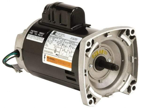 US Motors - 1/3 hp, ODP Enclosure, Auto Thermal Protection, 3,450 RPM, 115/230 Volt, 60 Hz, Industrial Electric AC/DC Motor - Size 56 Frame, Square Flange Mount, 1 Speed, Ball Bearings, 8.4/4.2 Full Load Amps, B Class Insulation, CCW Drive End - Caliber Tooling