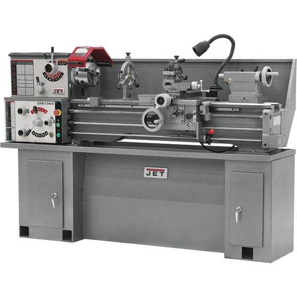 Jet - 13" Swing, 40" Between Centers, 230 Volt, Single Phase Bench Lathe - 5MT Taper, 2 hp, 70 to 2,000 RPM, 1-1/2" Bore Diam, 32" Deep x 47" High x 71" Long - Caliber Tooling