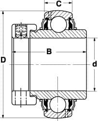 SKF - 2-3/16" ID x 3-15/16" OD, 7,540 Lb Dynamic Capacity, Insert Bearing Insert Bearing - 63/64" Race Width, 6,520 Lb Static Capacity - Caliber Tooling