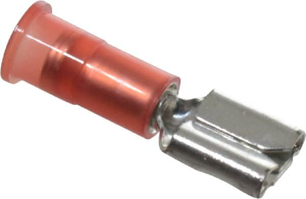 3M - 22 to 18 AWG, Nylon, Partially Insulated, Female Wire Disconnect - 1/4 Inch Wide Tab, Red, RoHS 2011/65/EU Compliant - Caliber Tooling