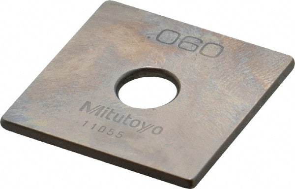 Mitutoyo - 0.06" Square Steel Gage Block - Accuracy Grade 0, Includes Certificate of Inspection - Caliber Tooling