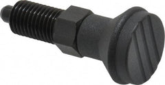 Gibraltar - M12x1.5, 17mm Thread Length, 6mm Plunger Diam, Knob Handle Indexing Plunger - Plunger Style A, 20mm Body Length, 56mm OAL, Steel - Caliber Tooling