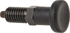 Gibraltar - 1/2-13, 17mm Thread Length, 6mm Plunger Diam, Knob Handle Indexing Plunger - Plunger Style A, 20mm Body Length, 56mm OAL, Steel - Caliber Tooling