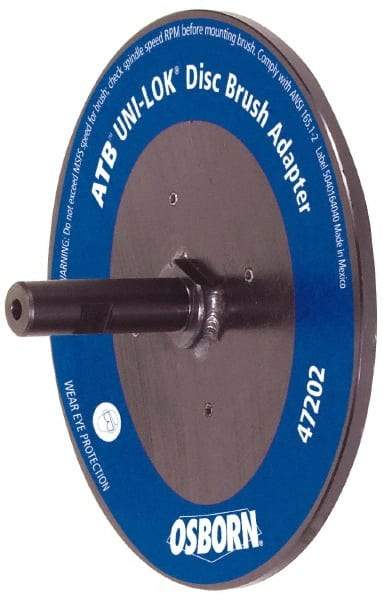 Osborn - 7/8" Arbor Hole to 3/4" Shank Diam Drive Arbor - For 10, 12 & 14" UNI LOK Disc Brushes, Attached Spindle, Flow Through Spindle - Caliber Tooling