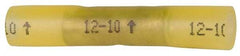 3M - 12 to 10 AWG Compatible, Heat Shrink Partially Insulated, Crimp-On Butt Splice Terminal - Yellow - Caliber Tooling