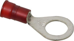 3M - 8 AWG Partially Insulated Crimp Connection Circular Ring Terminal - 1/2" Stud, Copper Contact - Caliber Tooling